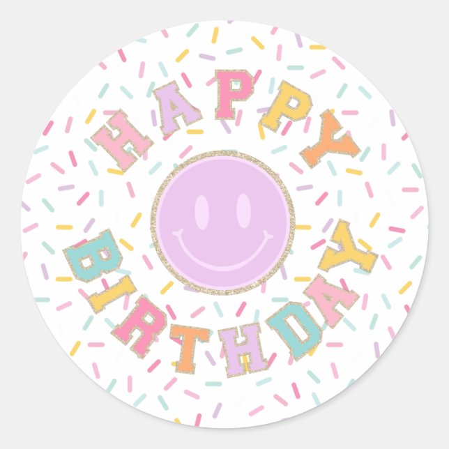 Sticker Rond LETTRE Patchs PRÉPÉ ANNIVERSAIRE (Devant)