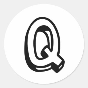 Sticker Rond Lettre Q