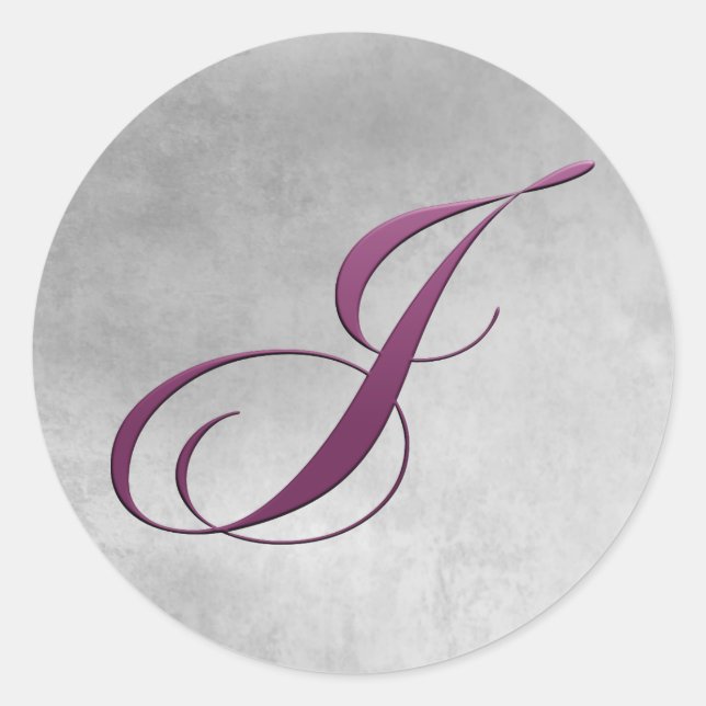Sticker Rond Lettre violette J Monogramme (Devant)