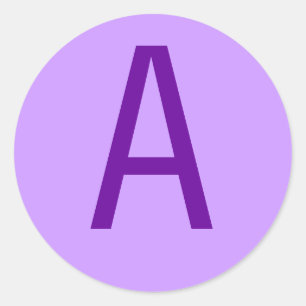 Sticker Rond Lettre violette ou texte sur T-shirts et produits