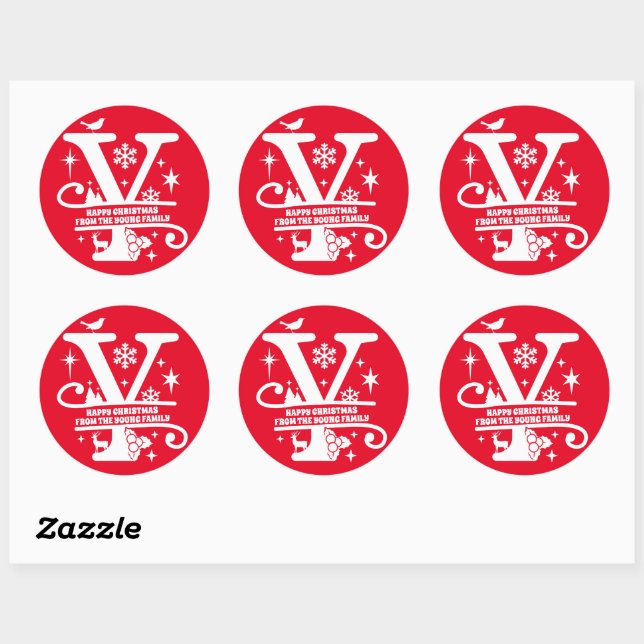 Sticker Rond Lettre Y Monogramme Nom de famille initial Salutat (Feuille)