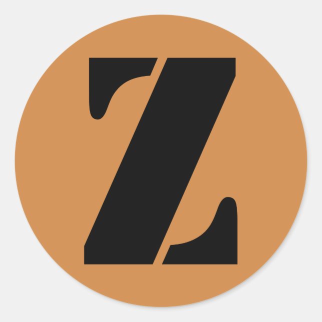 Sticker Rond Lettre Z Alphabet au crayon par Janz Peru Gold (Devant)