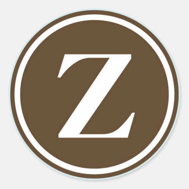Sticker Rond Lettre Z monogramme initial du cercle de lettre de (Devant)