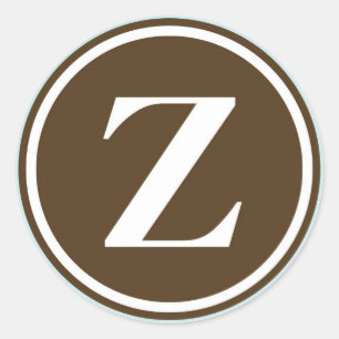 Sticker Rond Lettre Z monogramme initial du cercle de lettre de