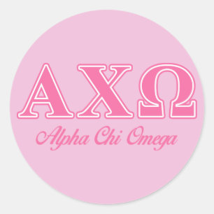 Sticker Rond Lettres Alphi Chi Omega rose