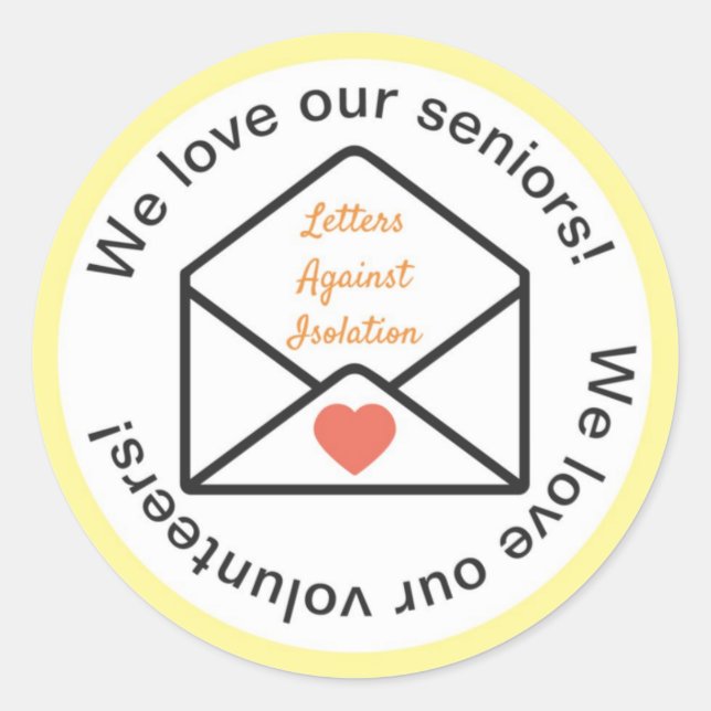 Sticker Rond Lettres contre l'isolement (Devant)