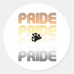 Sticker Rond Lettres de design Motif rétro Paw Pride