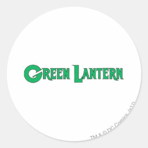 Sticker Rond Lettres de lanterne verte 2