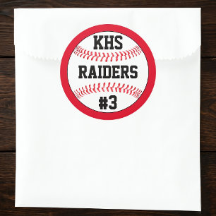 Sticker Rond Lettres de l'école de baseball, nom de l'équipe et