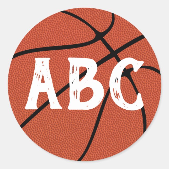 Sticker Rond Lettres d'équipe personnalisées de basket-ball ou  (Devant)