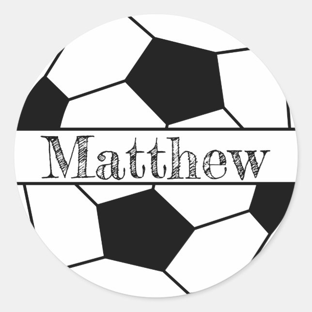 Sticker Rond Lettres modifiables sur le ballon de football (Devant)