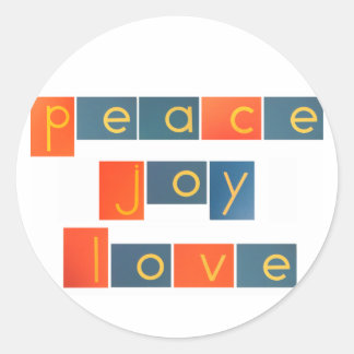 Sticker Rond LETTRES papier journal PEACE JOY LOVE