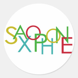 Sticker Rond Lettres SAXOPHONE