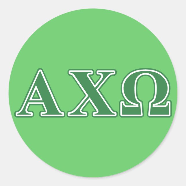 Sticker Rond LETTRES VERTES Alphi Chi Omega (Devant)