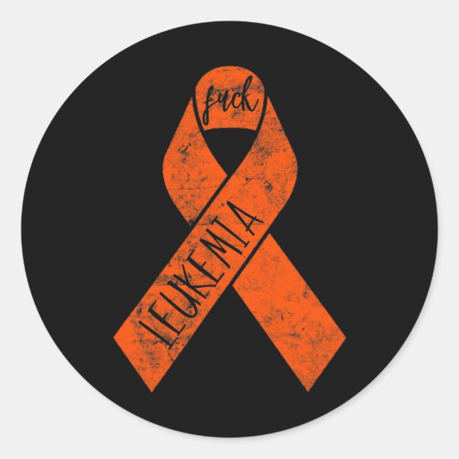 Sticker Rond Leucémie Cadeaux Pour Femmes Fck Cancer Chemo F Ca (Devant)
