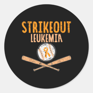 Sticker Rond Leucémie de Strikekee Cancer du Ruban Orange