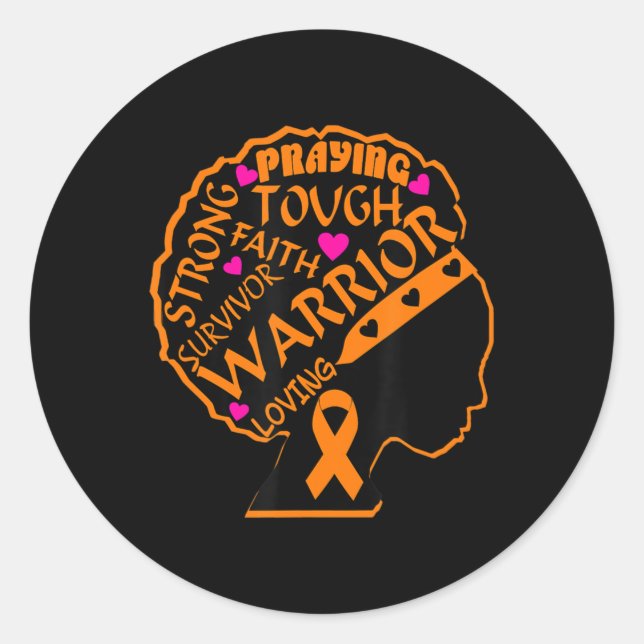 Sticker Rond Leukemia Awareness African American Women Black Mo (Devant)