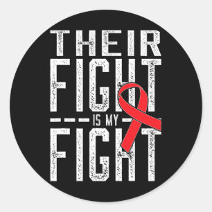 Sticker Rond Leur combat est Ma lutte Conscience du cancer du s