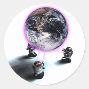 Sticker Rond Léviter l'autocollant de la Terre