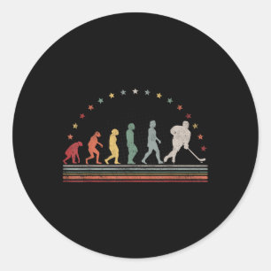 Sticker Rond L'évolution du hockey sur gazon Retro Hommes de ho