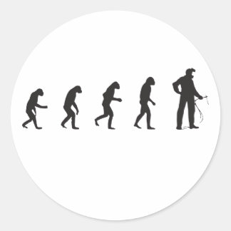 Sticker Rond L'évolution masculine de l'homme pour souder le lo
