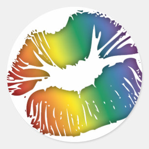 Sticker Rond Lèvres arc-en-ciel 3
