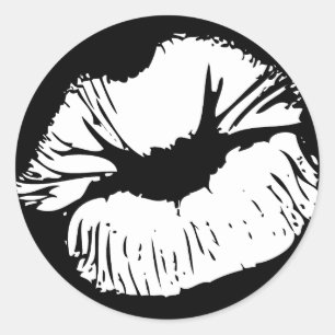 Sticker Rond Lèvres blanches