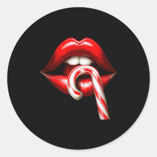 Sticker Rond Lèvres de la Saint-Valentin Baisers Saint-Valentin