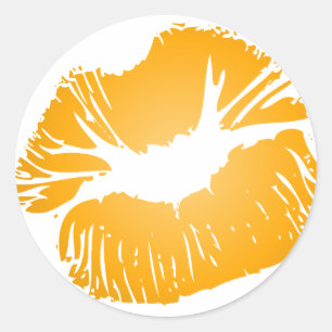 Sticker Rond Lèvres orange