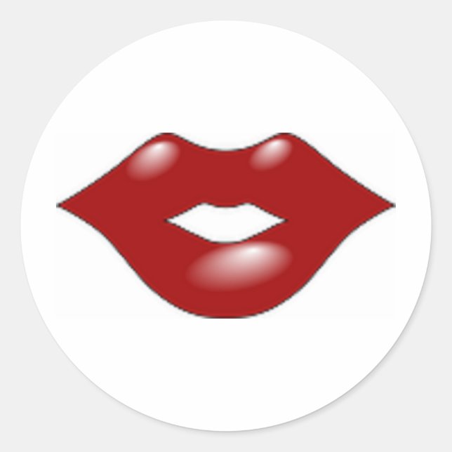 Sticker Rond Lèvres rouges (Devant)