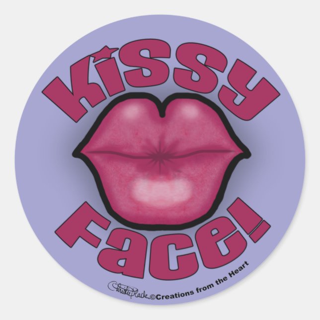 Sticker Rond Lèvres visues Kissy (Devant)