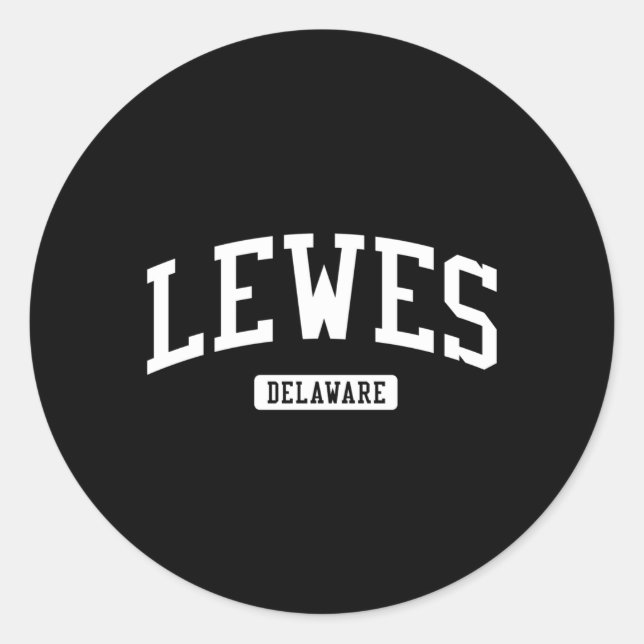Sticker Rond Lewes Delaware De Sports Athlétiques (Devant)