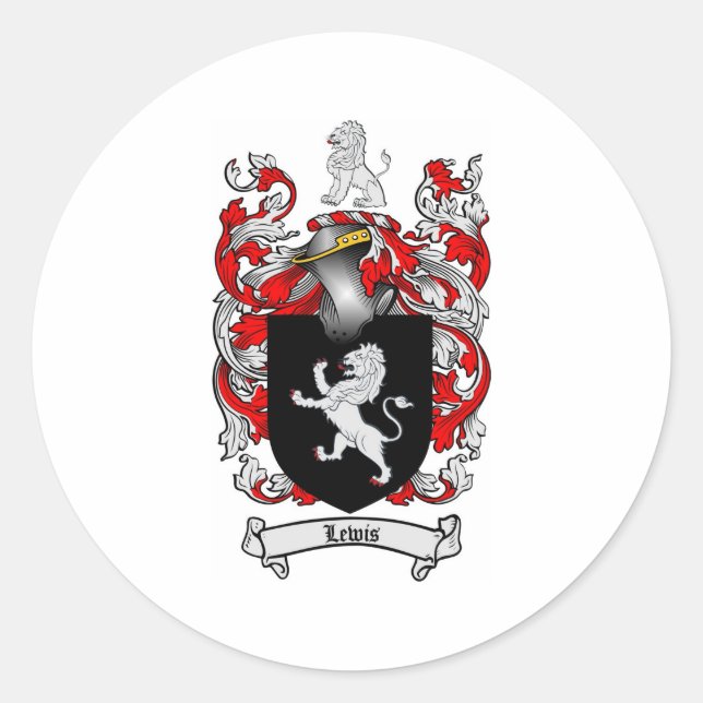 Sticker Rond Lewis Family Crest - Lewis Armoiries (Devant)
