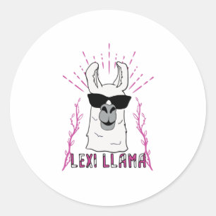 Sticker Rond Lexi Llama