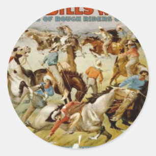 Sticker Rond L'exposition occidentale sauvage de Buffalo Bill