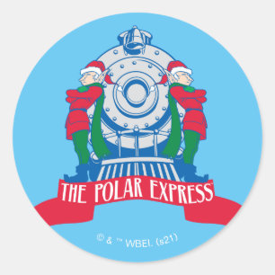 Sticker Rond L'Express polaire   Elfes debout En Train