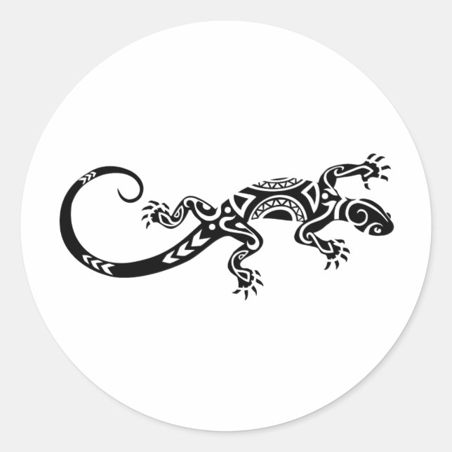 Sticker Rond Lézard Tatto (Devant)