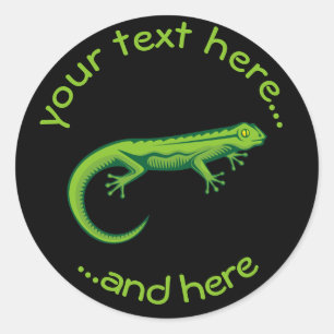 Sticker Rond Lézard vert