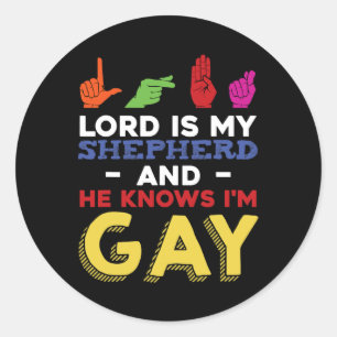 Sticker Rond Lgbt Gay pride Mois Sensibilisation Asl Langue Des