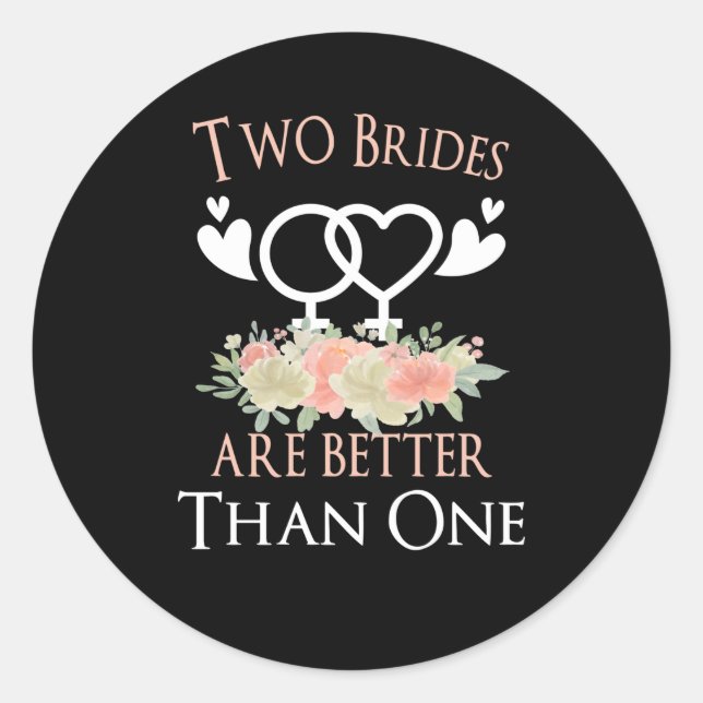 Sticker Rond LGBT LBGBTQ Mariage Mariage Lesbienne Gay Homo (Devant)