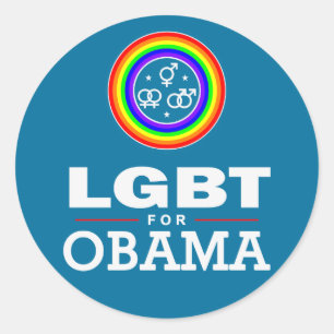Sticker Rond LGBT pour OBAMA