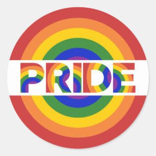 Sticker Rond LGBT Pride Bullseye arc-en-ciel psychédélique et