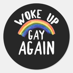 Sticker Rond LGBTQ Cadeaux Arc-En-Ciel Réveillés Gay