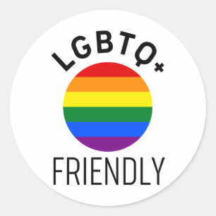 Sticker Rond lgbtq drapeau amical homosexuel arc-en-ciel symbol