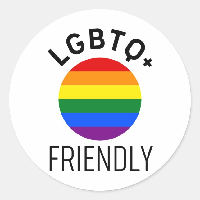 Sticker Rond lgbtq drapeau amical homosexuel arc-en-ciel symbol (Devant)