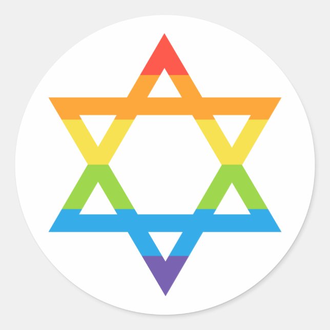 Sticker Rond LGBTQ Juif Israël Étoile De David Pride Mois (Devant)