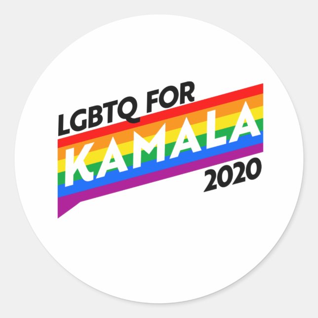 Sticker Rond LGBTQ pour KAMALA 2020 (Devant)