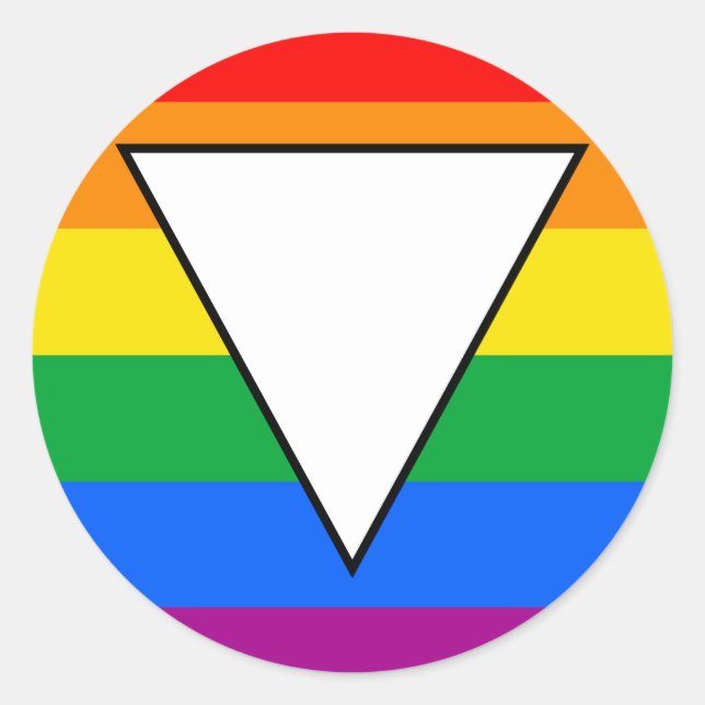 Sticker Rond LGBTQ+ Triangle et Rainbow Pride (Devant)