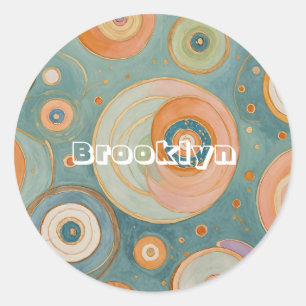 Sticker Rond L'harmonie de Kaleidoscope : les cercles pastel au