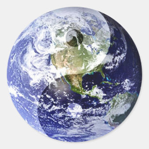 Sticker Rond L'harmonie de Yin-Yang sur notre planète